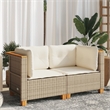 Afuera Living 2-Piece Medium Modular PE Rattan Garden Sofa Set in Beige