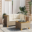 Afuera Living 2-Piece Medium Modular PE Rattan Garden Sofa Set in Beige