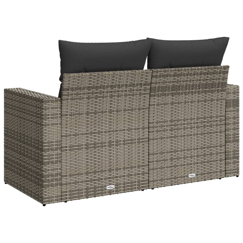 Afuera Living Medium PE Rattan Garden Sofa With Adjustable Feet in Gray