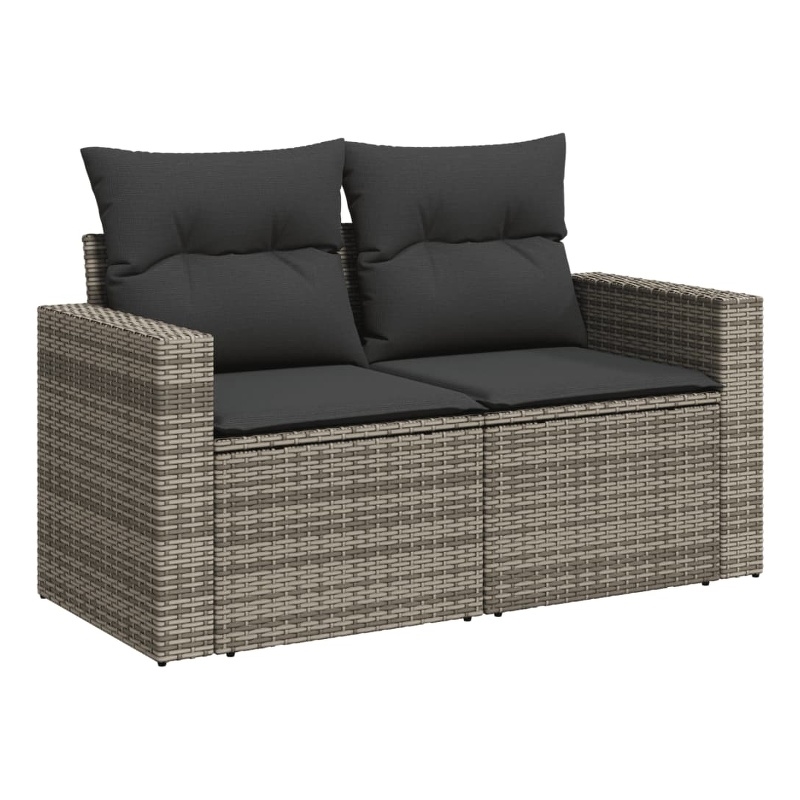 Afuera Living Medium PE Rattan Garden Sofa With Adjustable Feet in Gray