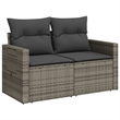 Afuera Living 2-Seater Rattan & Steel & Polyester Garden Sofa in Gray