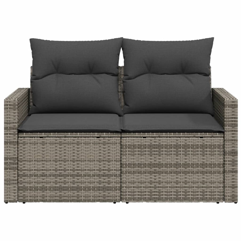 Afuera Living 2-Seater Rattan & Steel & Polyester Garden Sofa in Gray