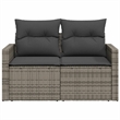 Afuera Living 2-Seater Rattan & Steel & Polyester Garden Sofa in Gray