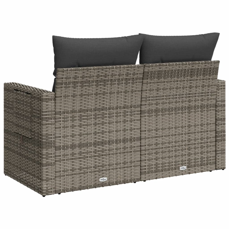 Afuera Living 2-Seater Rattan & Steel & Polyester Garden Sofa in Gray