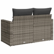 Afuera Living 2-Seater Rattan & Steel & Polyester Garden Sofa in Gray