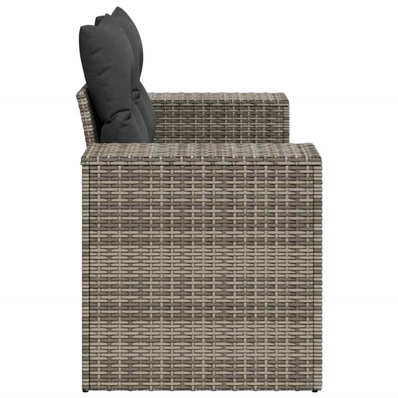 Afuera Living 2-Seater Rattan & Steel & Polyester Garden Sofa in Gray