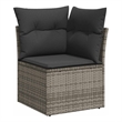 Afuera Living Poly Rattan Patio Corner Sofa With Cushions in Dark Gray