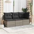 Afuera Living Poly Rattan Patio Corner Sofa With Cushions in Dark Gray