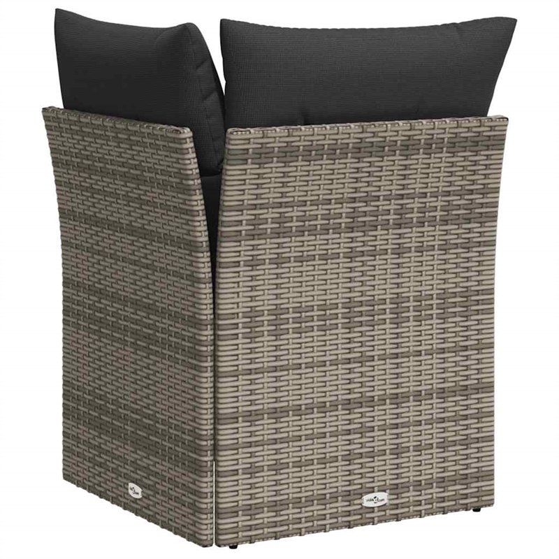 Afuera Living Poly Rattan Patio Corner Sofa With Cushions in Dark Gray
