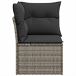 Afuera Living Poly Rattan Patio Corner Sofa With Cushions in Dark Gray