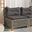 Afuera Living Poly Rattan Patio Armless Sofa With Cushions in Dark Gray
