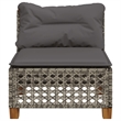 Afuera Living Poly Rattan Patio Armless Sofa With Cushions in Dark Gray