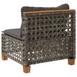 Afuera Living Poly Rattan Patio Armless Sofa With Cushions in Dark Gray