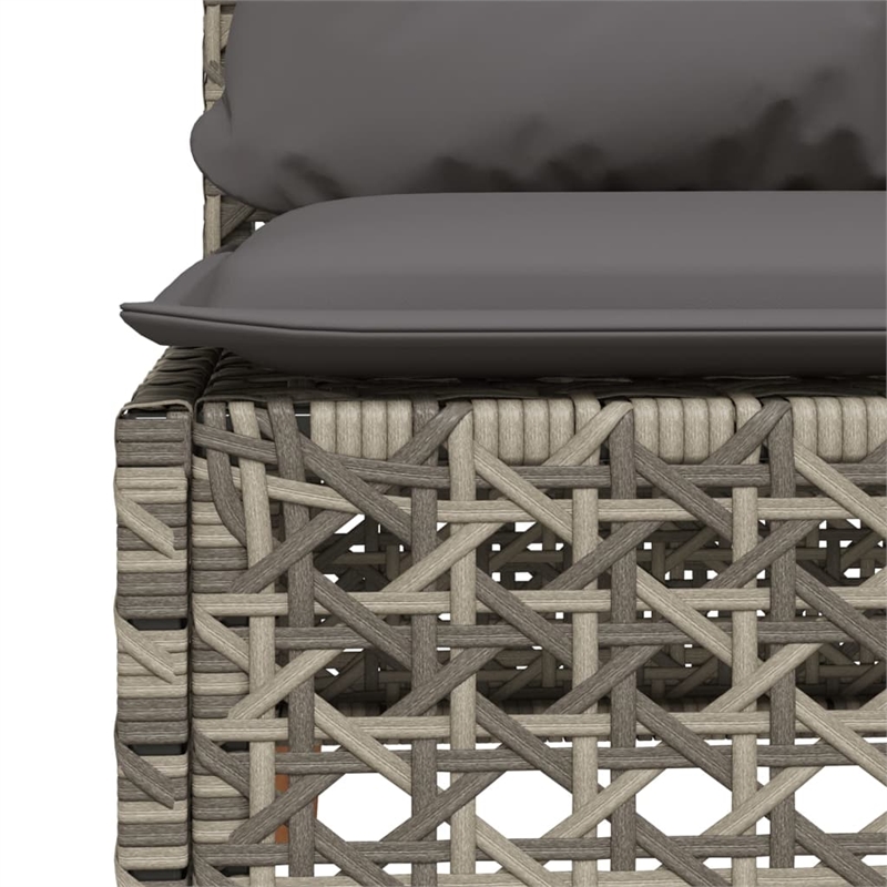 Afuera Living Poly Rattan Patio Armless Sofa With Cushions in Dark Gray