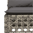 Afuera Living Poly Rattan Patio Armless Sofa With Cushions in Dark Gray