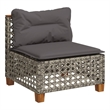 Afuera Living Poly Rattan Patio Armless Sofa With Cushions in Dark Gray