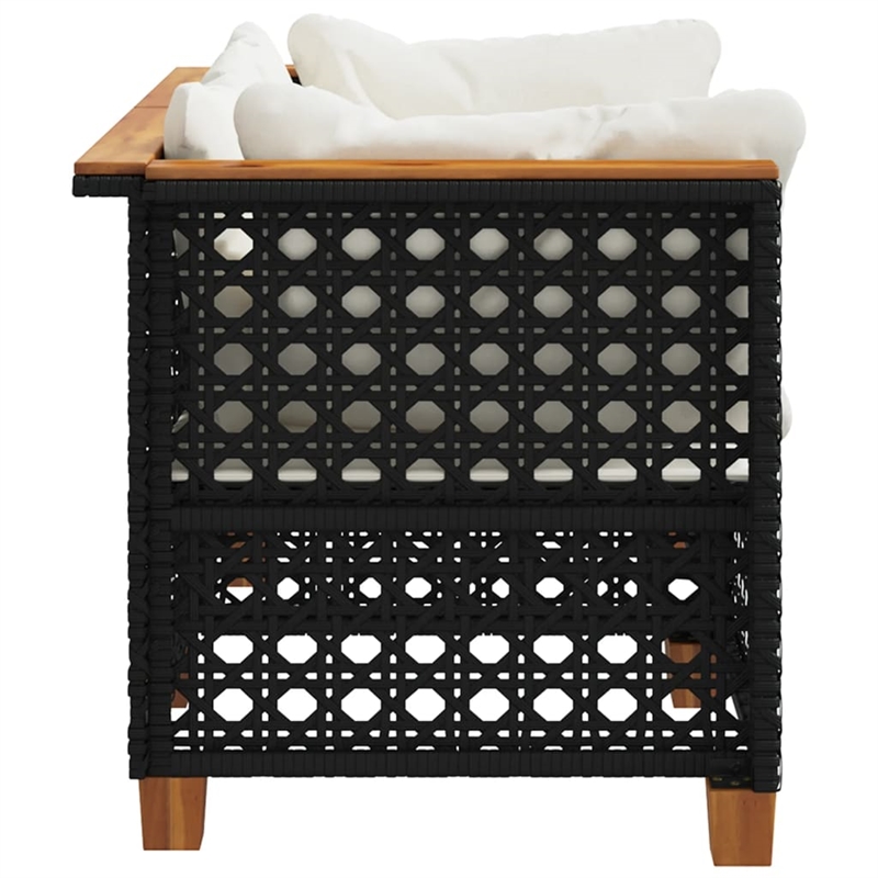 Afuera Living 2 Piece PE Rattan Medium Modular Garden Sofa Set in Black