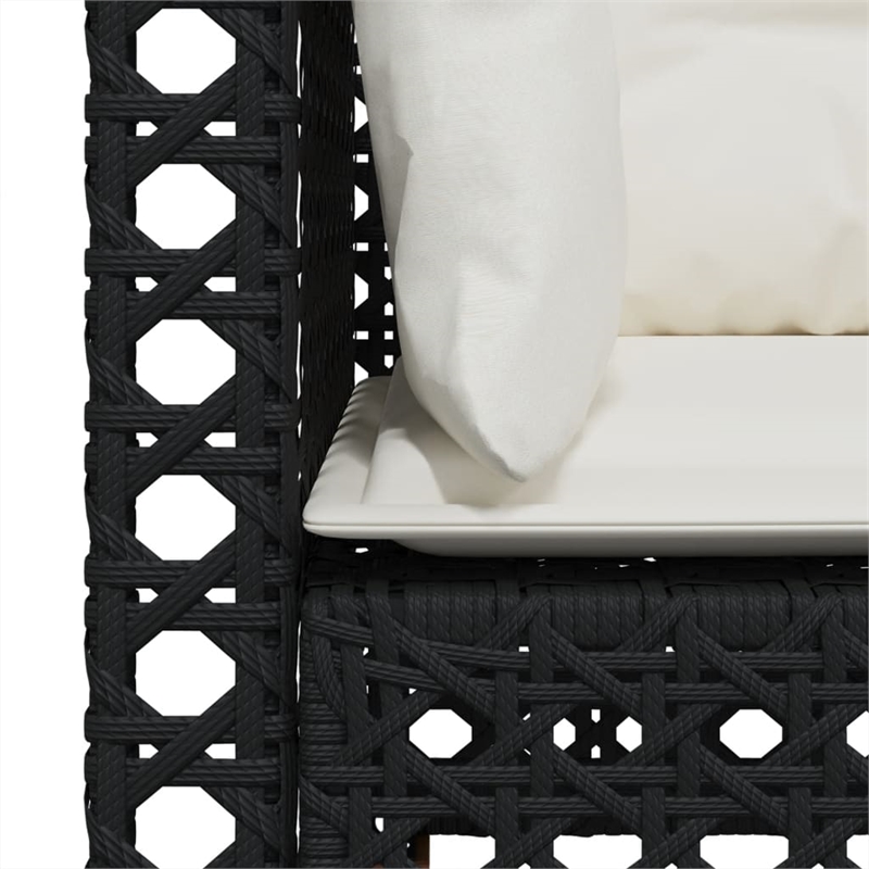Afuera Living 2 Piece PE Rattan Medium Modular Garden Sofa Set in Black