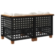 Afuera Living 2 Piece PE Rattan Medium Modular Garden Sofa Set in Black