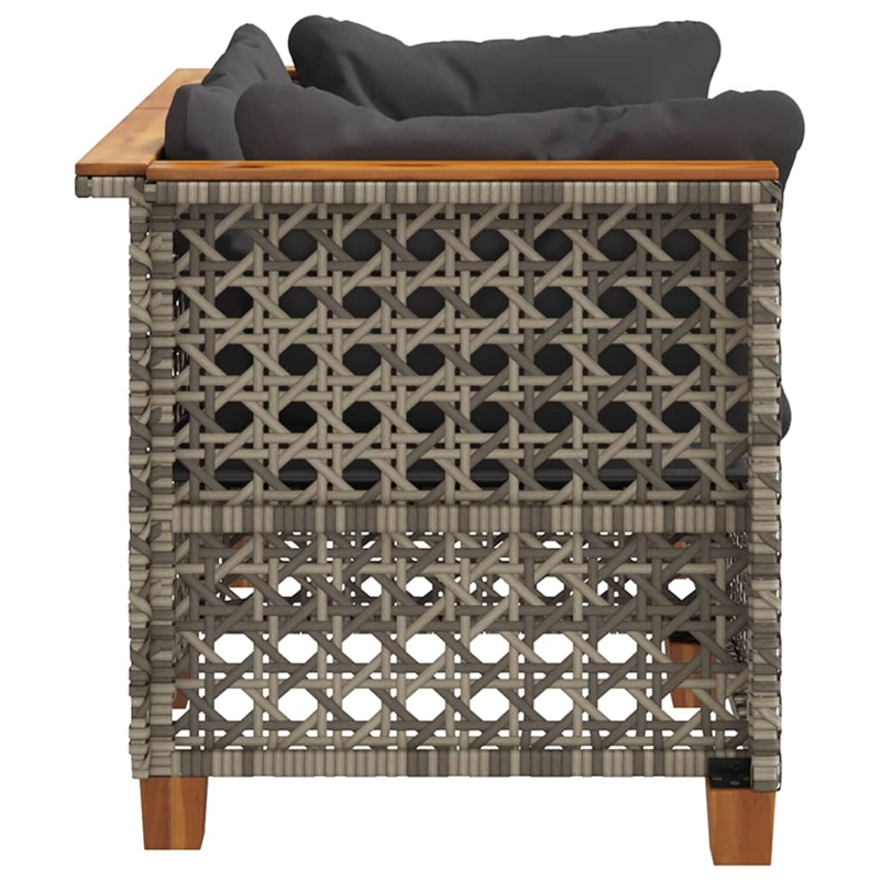 Afuera Living Contemporary Rattan 2 Piece Garden Sofa Set in Gray