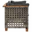 Afuera Living Contemporary Rattan 2 Piece Garden Sofa Set in Gray