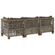 Afuera Living Contemporary Rattan 3 Piece Garden Sofa Set in Gray