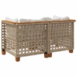 Afuera Living Contemporary Rattan 2 Piece Garden Sofa Set in Beige