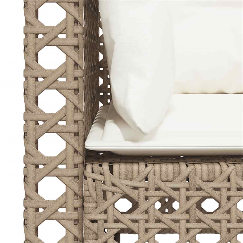 Afuera Living Contemporary Rattan 2 Piece Garden Sofa Set in Beige