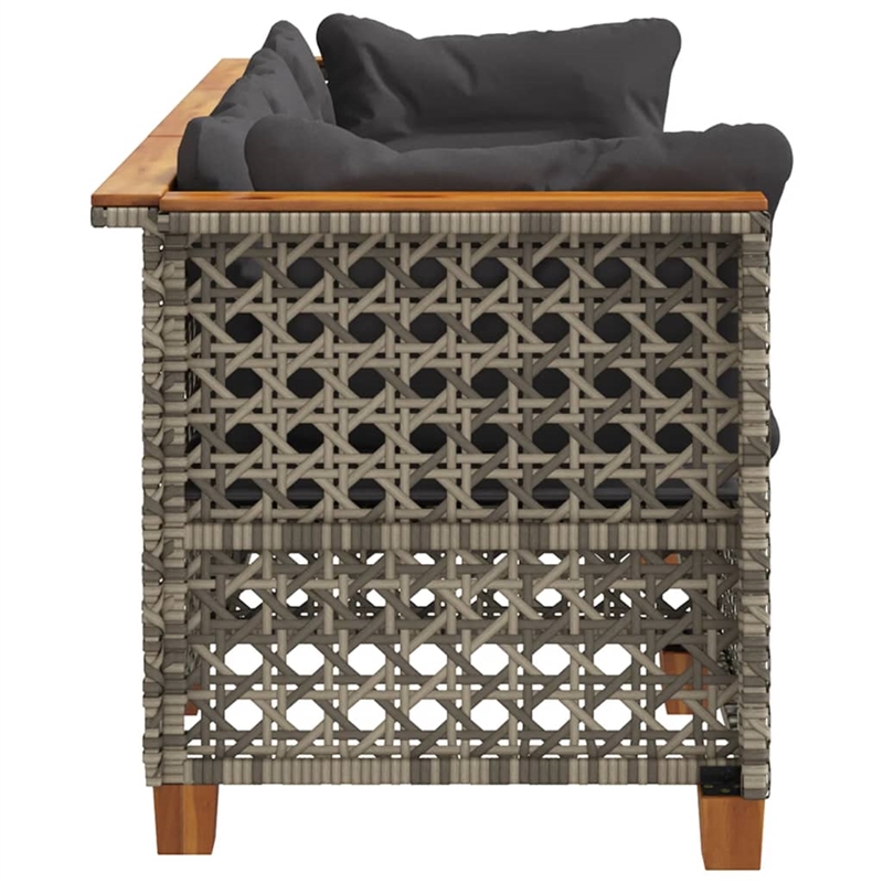 Afuera Living 3 Piece PE Rattan 3-Seater Modular Garden Sofa Set in Gray