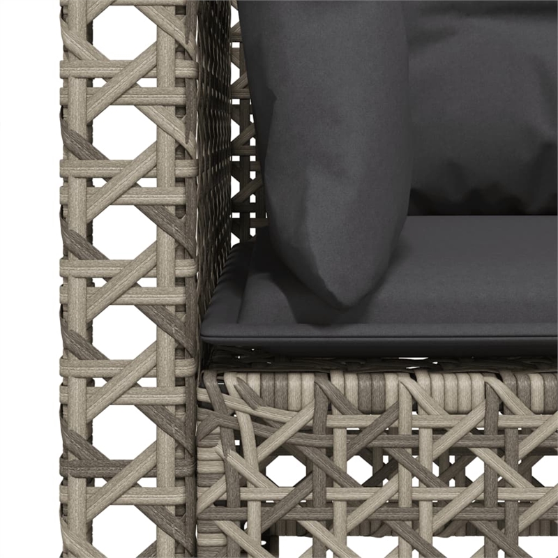 Afuera Living 3 Piece PE Rattan 3-Seater Modular Garden Sofa Set in Gray