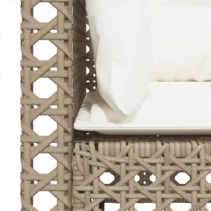Afuera Living Contemporary Rattan 3 Piece Garden Sofa Set in Beige