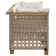Afuera Living Contemporary Rattan 3 Piece Garden Sofa Set in Beige