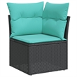 Afuera Living Rattan & Steel & Polyester Compact Garden Sofa in Black
