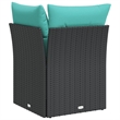 Afuera Living Rattan & Steel & Polyester Compact Garden Sofa in Black