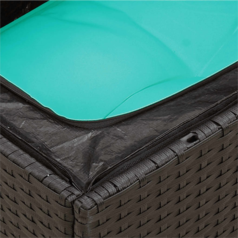 Afuera Living Rattan & Steel & Polyester Compact Garden Sofa in Black