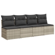 Afuera Living Contemporary Synthetic Poly Rattan Garden Sofa in Light Gray