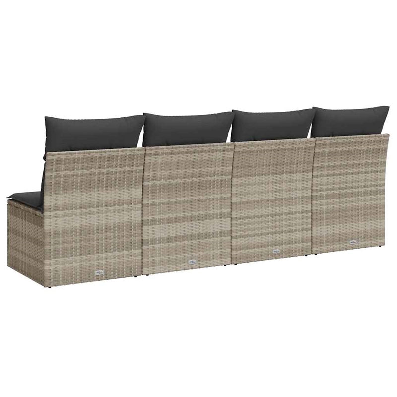 Afuera Living Contemporary Synthetic Poly Rattan Garden Sofa in Light Gray