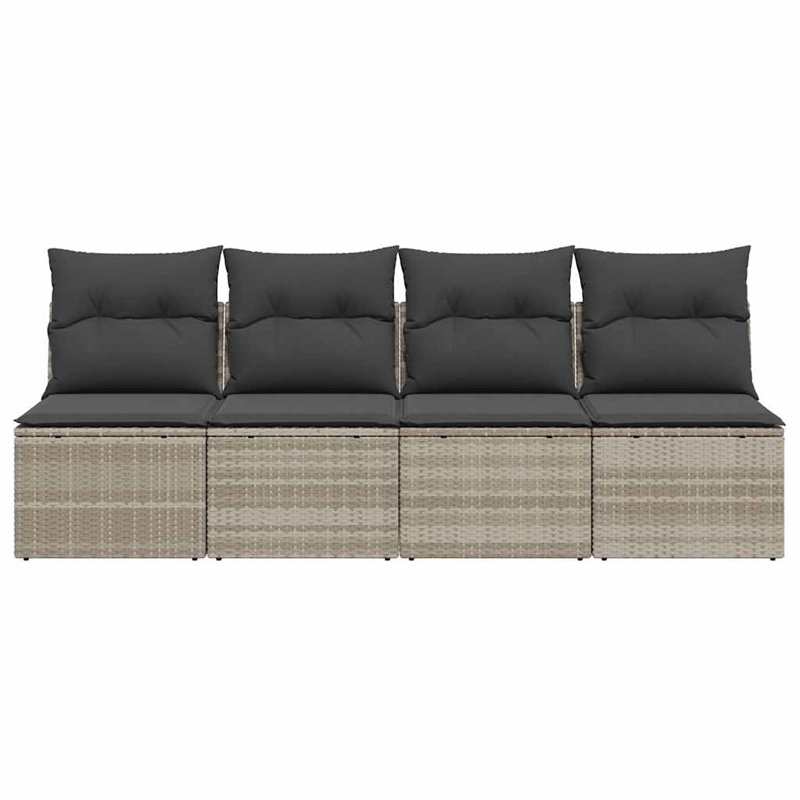 Afuera Living Contemporary Synthetic Poly Rattan Garden Sofa in Light Gray