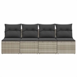 Afuera Living Contemporary Synthetic Poly Rattan Garden Sofa in Light Gray