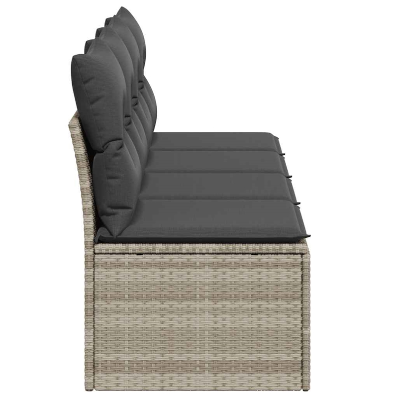 Afuera Living Contemporary Synthetic Poly Rattan Garden Sofa in Light Gray