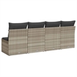 Afuera Living Contemporary Synthetic Poly Rattan Garden Sofa in Light Gray