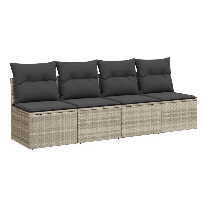 Afuera Living Contemporary Synthetic Poly Rattan Garden Sofa in Light Gray
