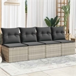 Afuera Living Contemporary Synthetic Poly Rattan Garden Sofa in Light Gray