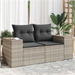 Afuera Living Contemporary Synthetic Poly Rattan Garden Sofa in Light Gray