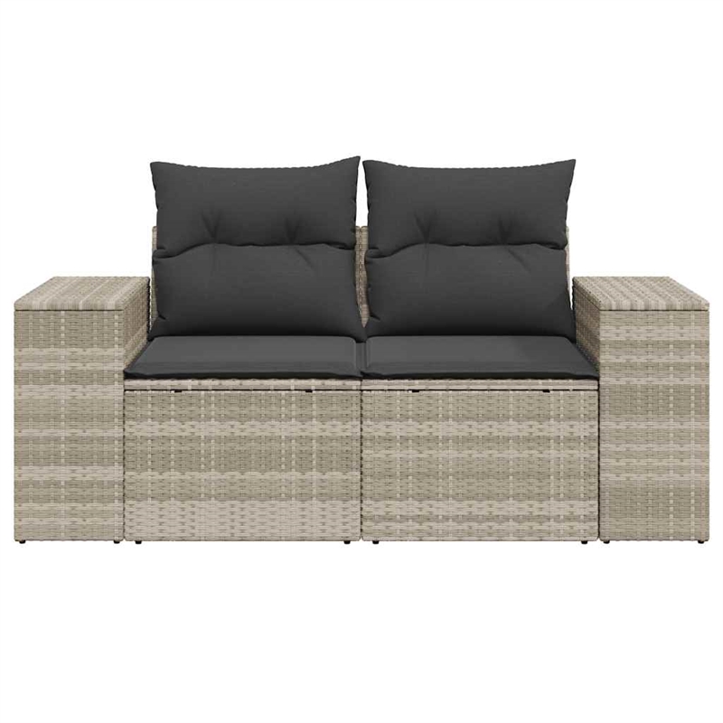 Afuera Living Contemporary Synthetic Poly Rattan Garden Sofa in Light Gray