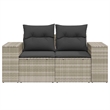 Afuera Living Contemporary Synthetic Poly Rattan Garden Sofa in Light Gray