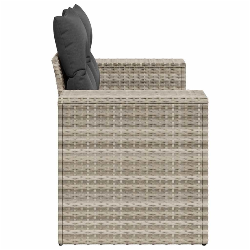 Afuera Living Contemporary Synthetic Poly Rattan Garden Sofa in Light Gray