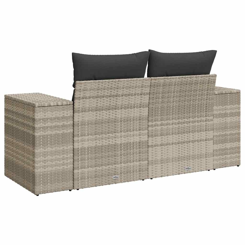 Afuera Living Contemporary Synthetic Poly Rattan Garden Sofa in Light Gray