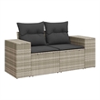 Afuera Living Contemporary Synthetic Poly Rattan Garden Sofa in Light Gray