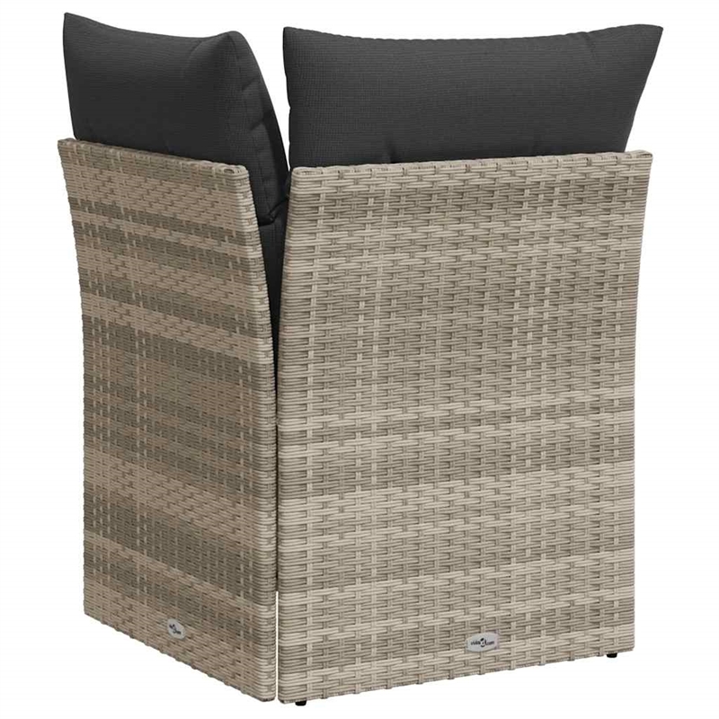 Afuera Living Poly Rattan And Powder-Coated Steel Garden Sofa in Light Gray